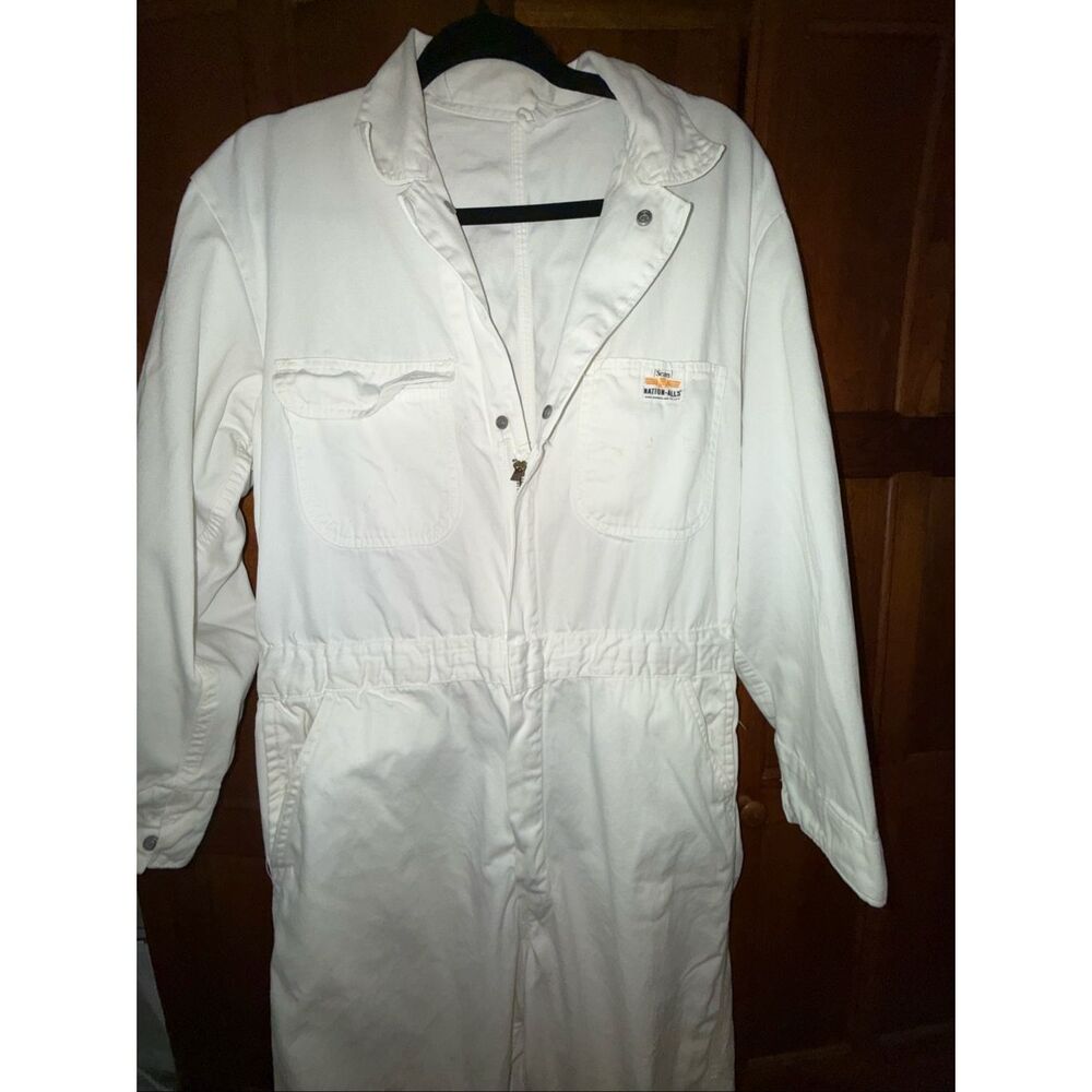 Vintage Sears Nation-Alls White Coverall‎ Workwear Jumpsuit 42S Utility Mechanic